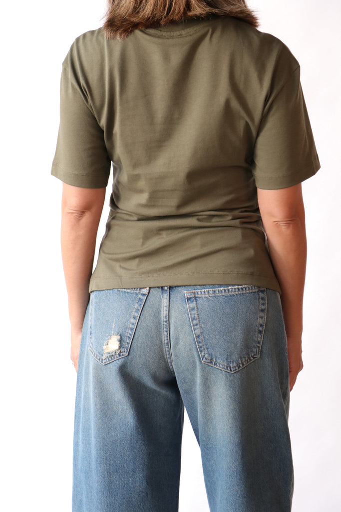 Closed Draped T-shirt in Forest Green tops-blouses Closed 