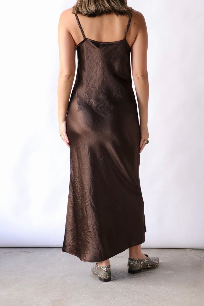 Closed Long Strap Dress in Cocoa Brown Dresses Closed 