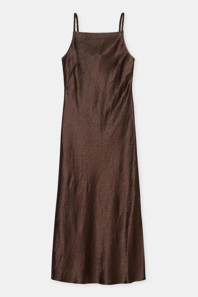 Closed Long Strap Dress in Cocoa Brown Dresses Closed 