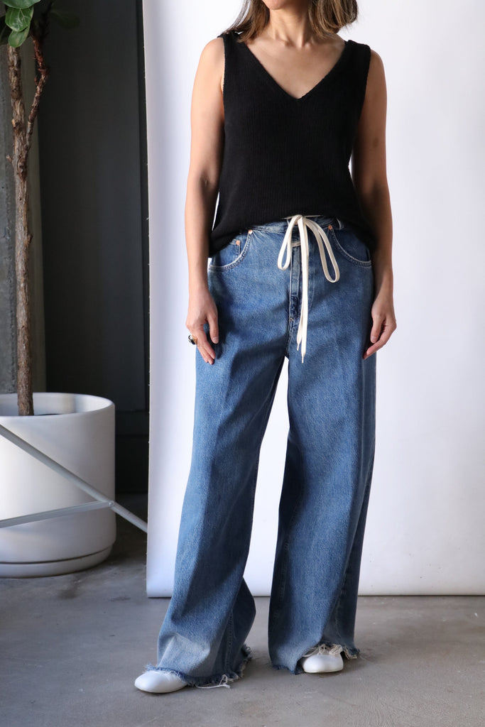 Closed Morus Wide Jeans in Dark Blue Bottoms Closed 