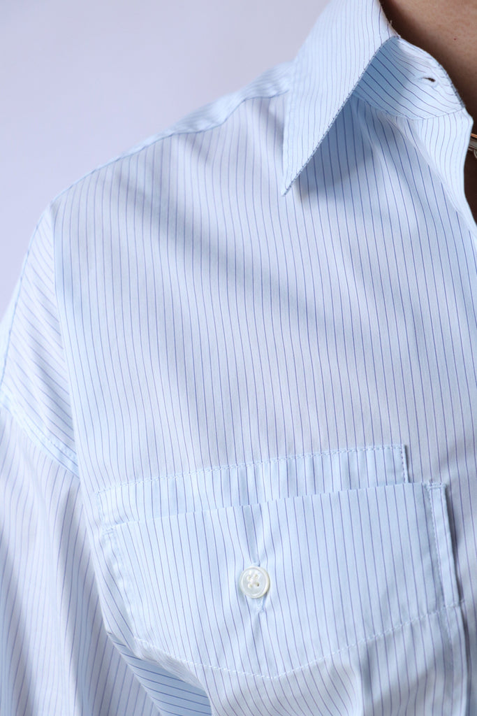 Closed Oversized Shirt w/ Cropped Front Nordic Blue tops-blouses Closed 