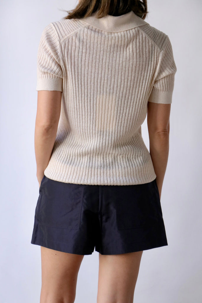 Closed Polo Knit Shirt in Ivory tops-blouses Closed 