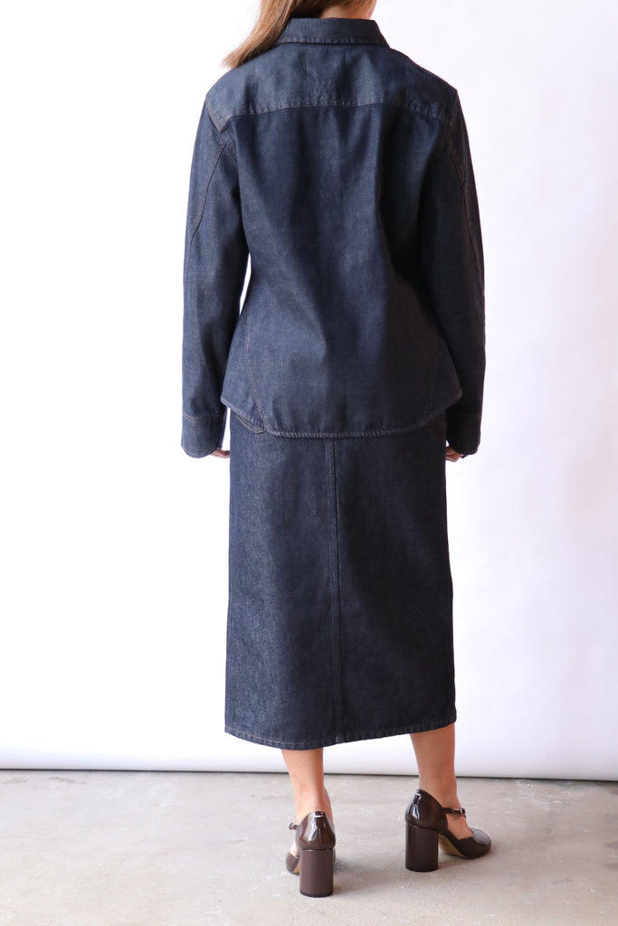 Closed Seaming Shirt in Dark Blue tops-blouses Closed 