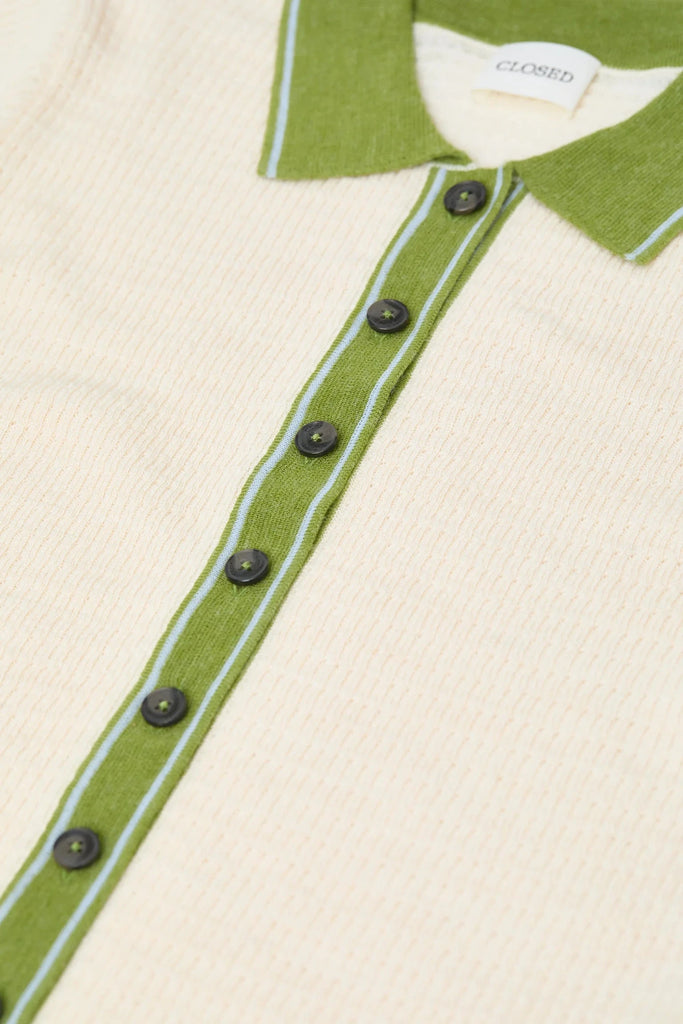 Closed Short Sleeve Polo in Ecru tops-blouses Closed 
