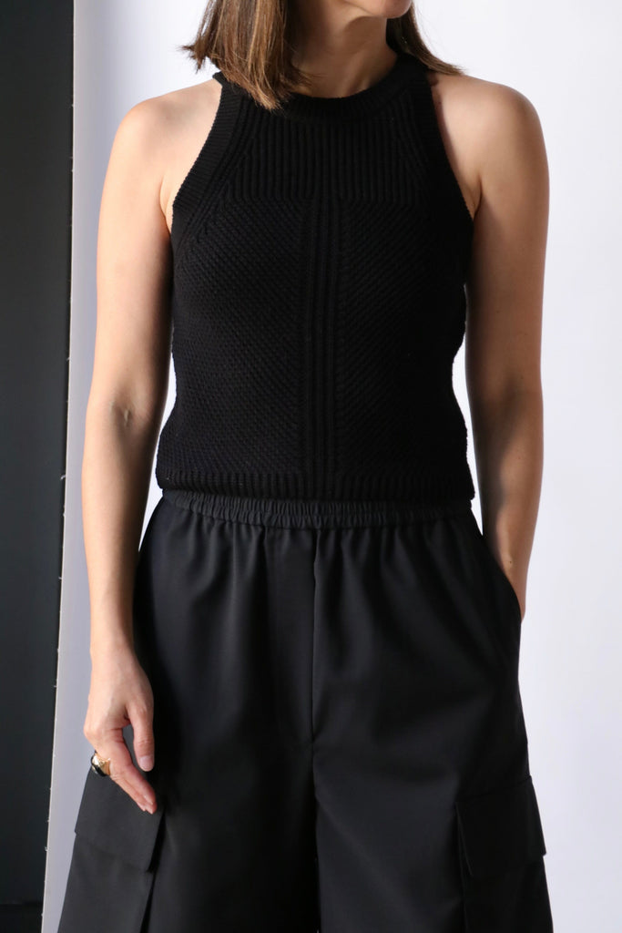 Closed Strap Knit Top in Black tops-blouses Closed 