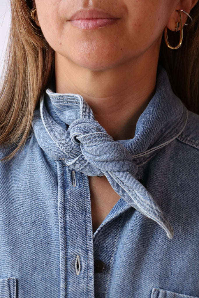 Closed The Scarf Shirt in Light Blue tops-blouses Closed 