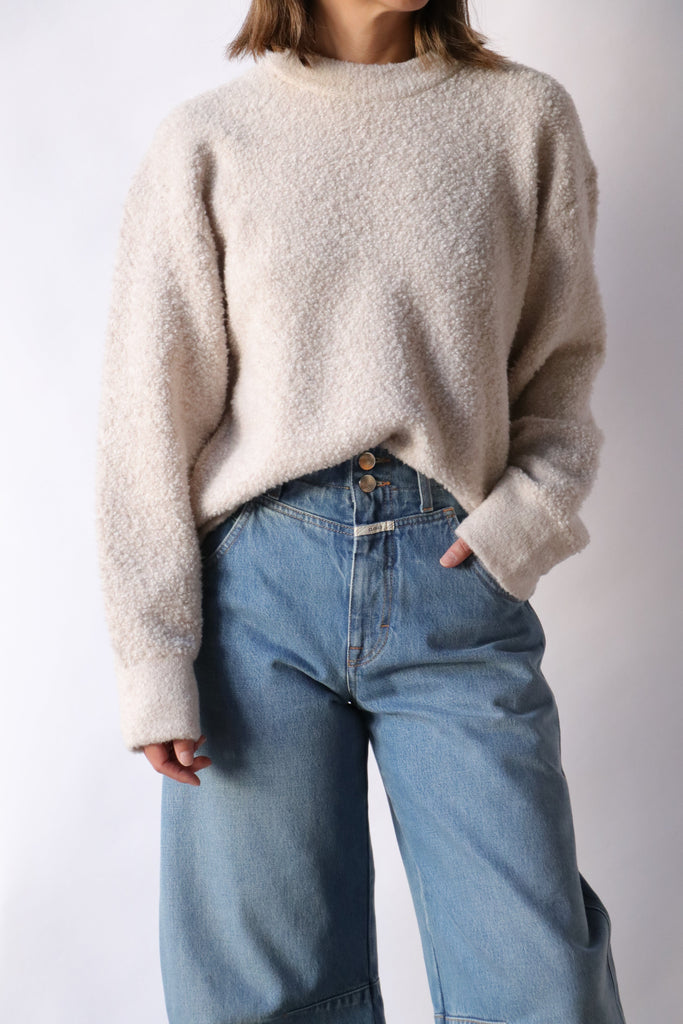 Closed Wool blend bouclé jumper in Pearl Beige tops-blouses Closed 