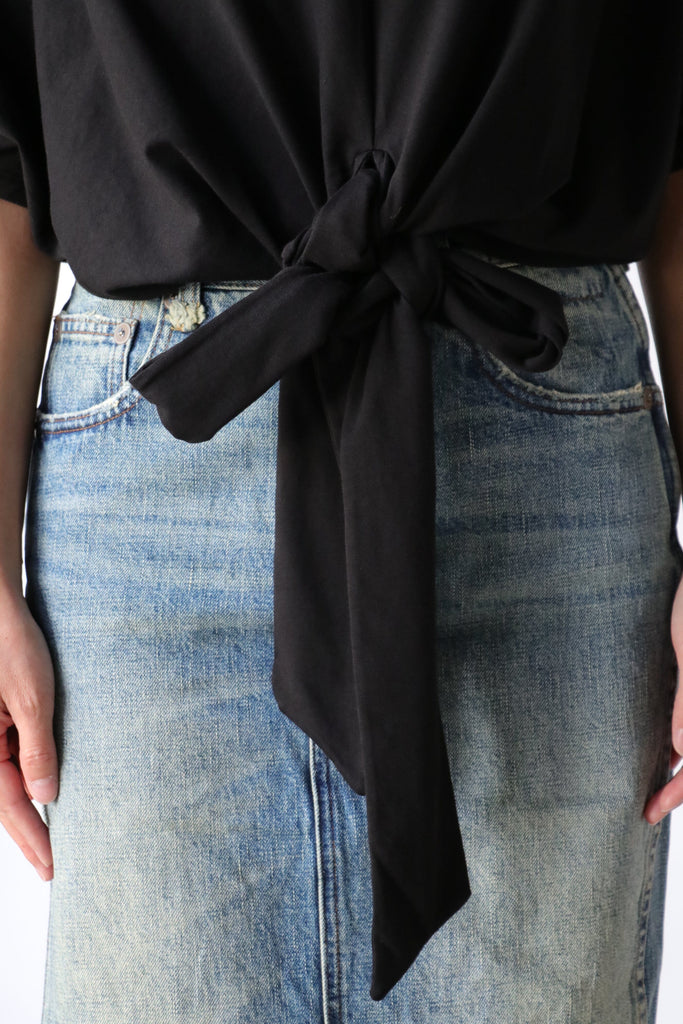 Closed Wrap T-Shirt in Black tops-blouses Closed 