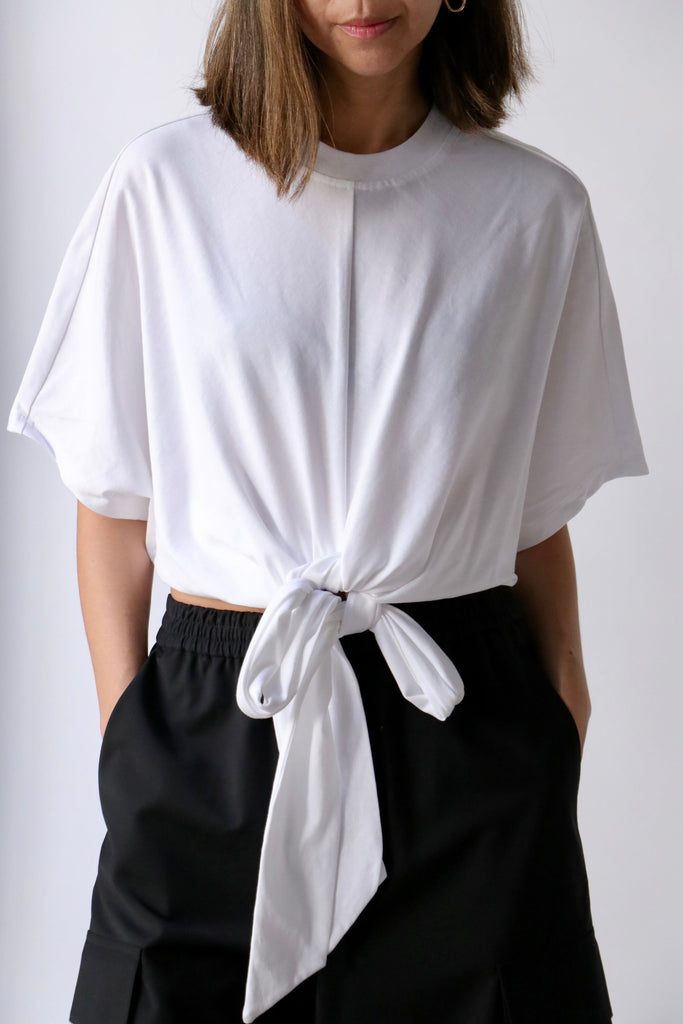 Closed Wrap T-Shirt in White tops-blouses Closed 