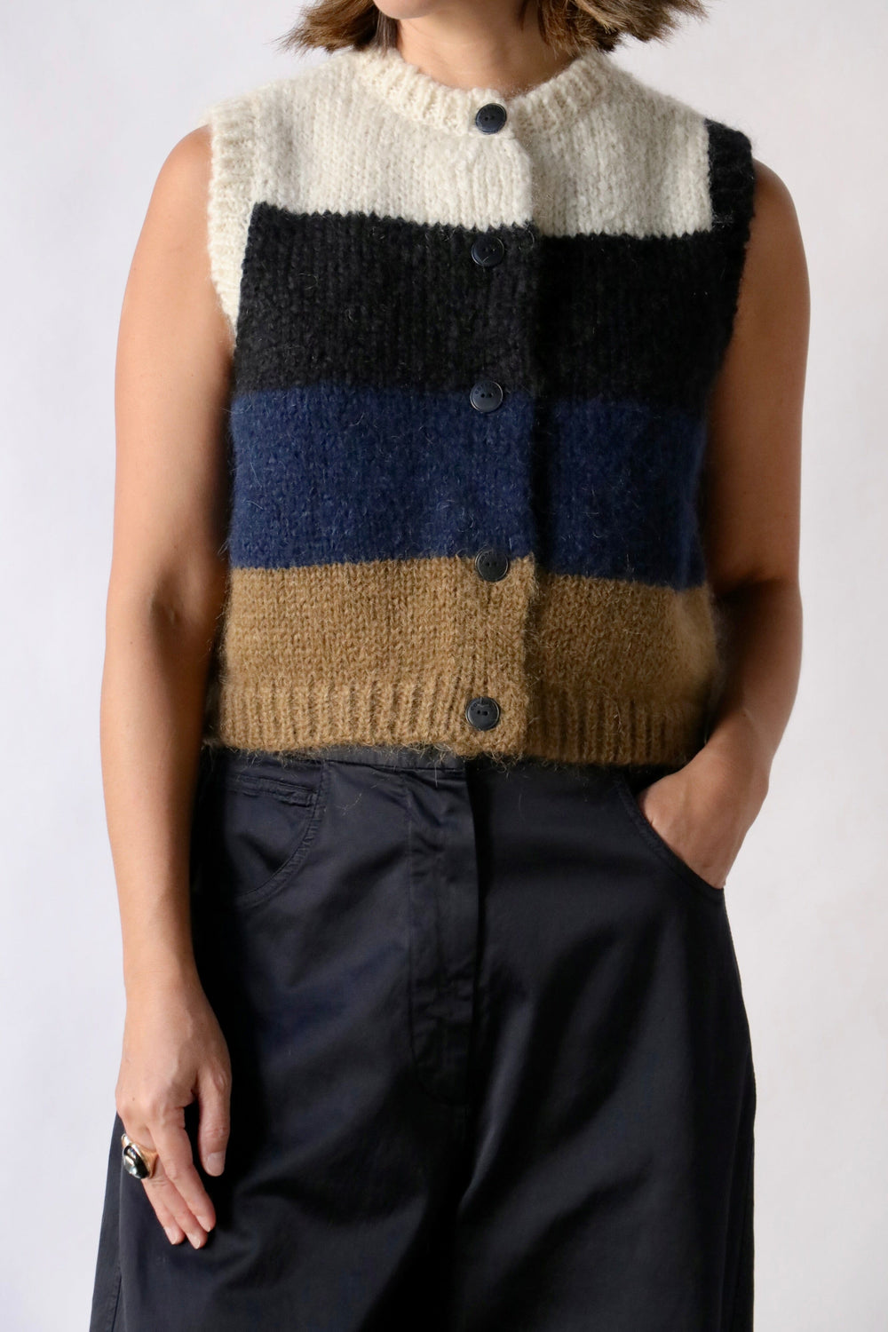 Cordera Alpaca & Mohair Striped Waistcoat