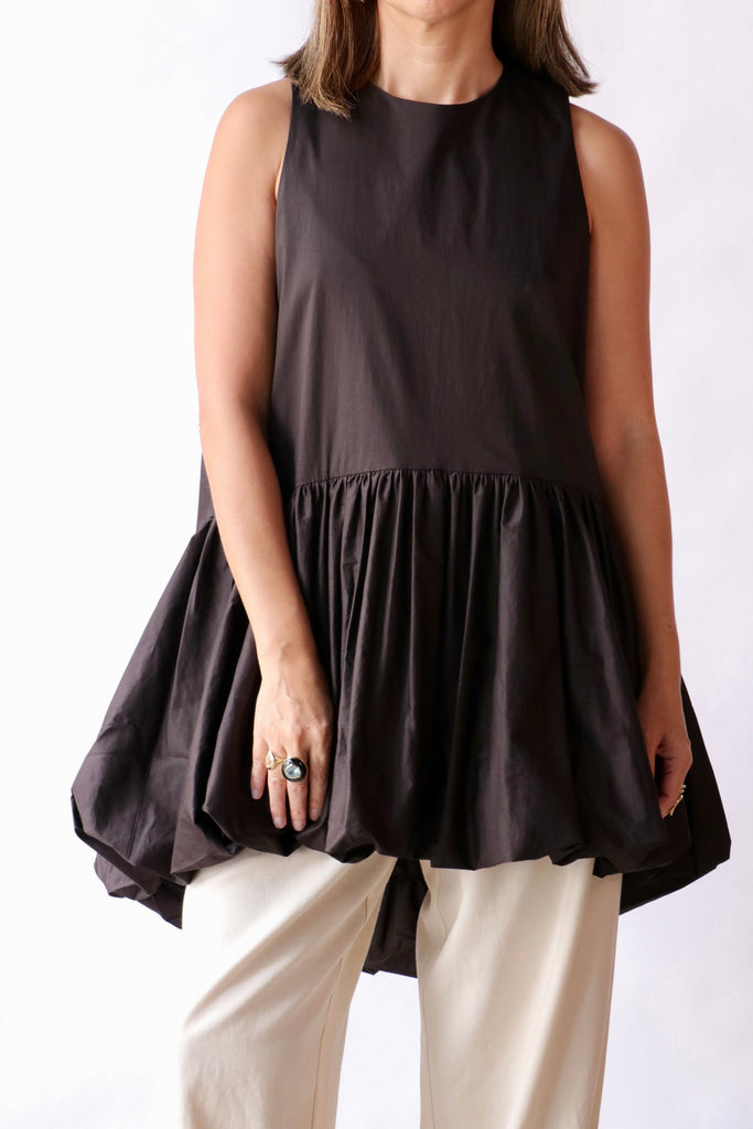 Cordera Balloon Mini Dress in Brown Dresses Cordera 