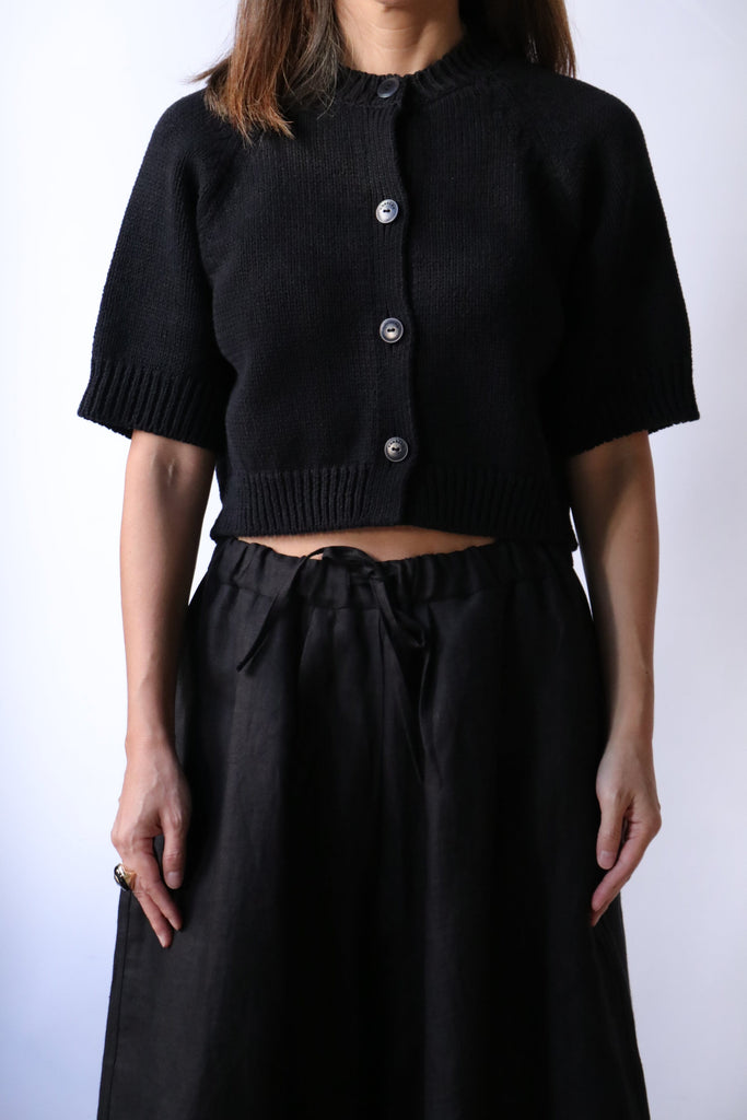 Cordera Cotton Buttoned Top in Black tops-blouses Cordera 