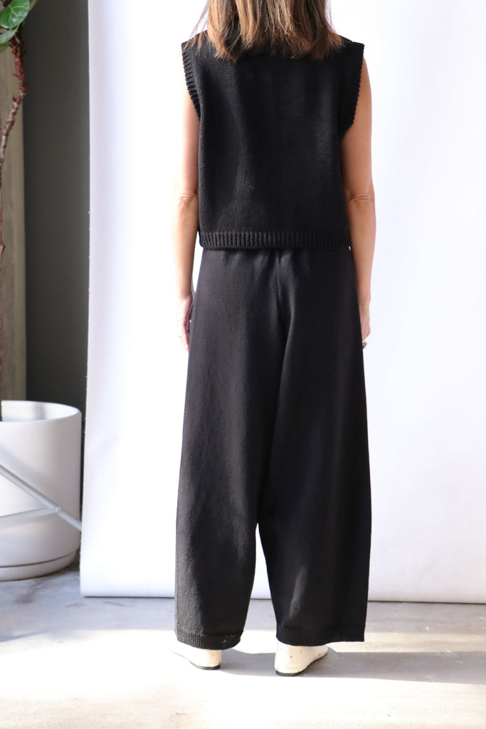Cordera Cotton Knitted Pants in Black