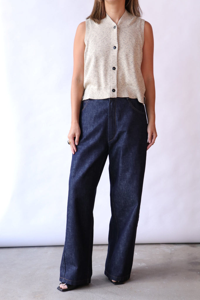 Cordera Flecked Cotton Vest in Natural tops-blouses Cordera 