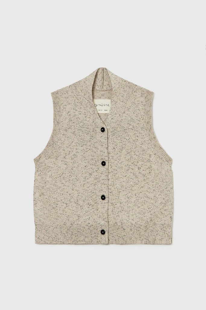 Cordera Flecked Cotton Vest in Natural tops-blouses Cordera 