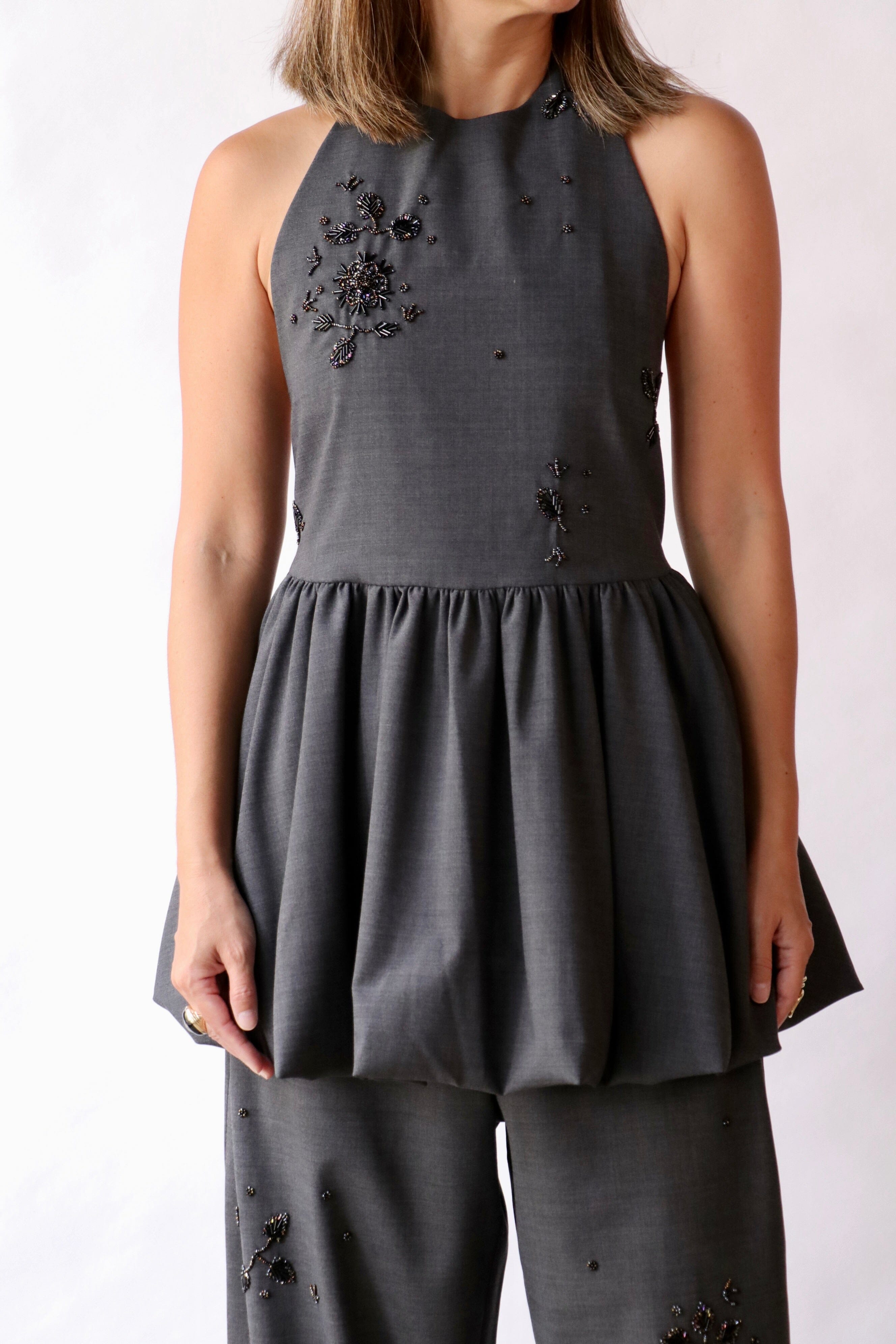 grey halter dress Cordera Halter Dress in Grey Curated at Jake and Jones