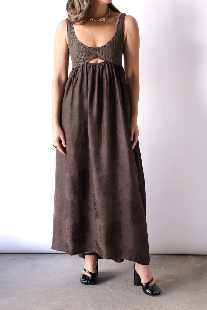 Cordera Handmade Crochet Dress in Dark Brown Dresses Cordera 