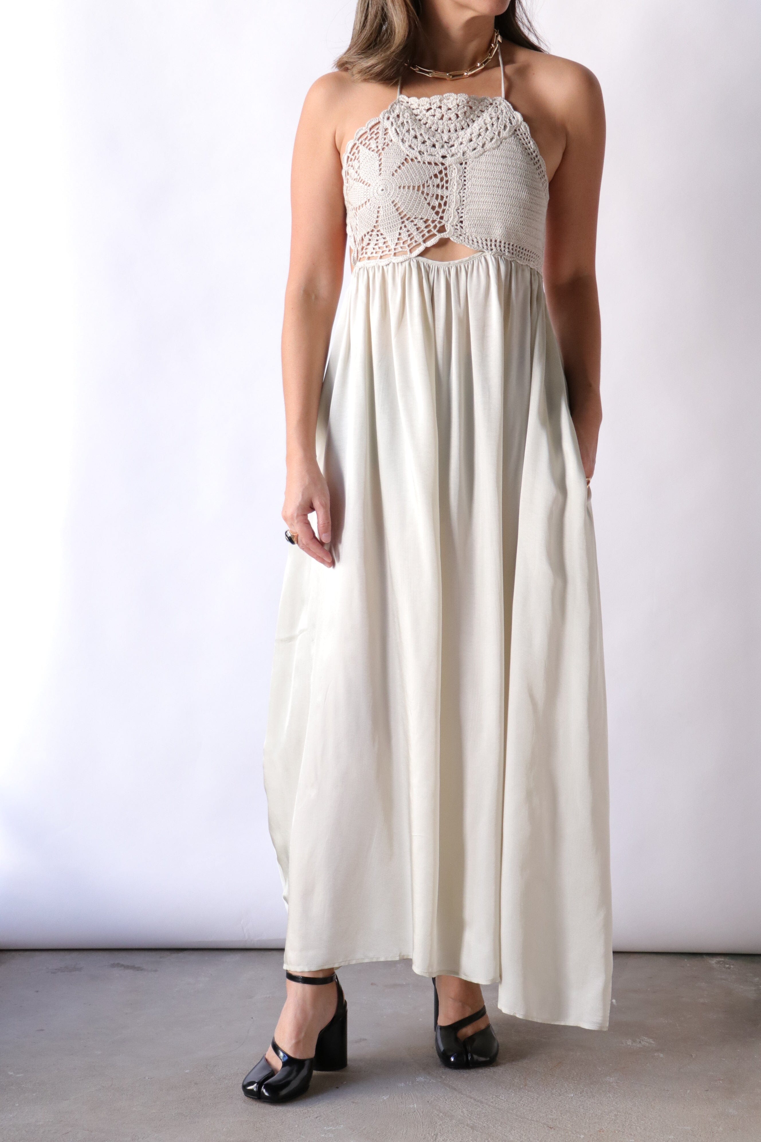 cordera crochet dress Cordera Handmade Crochet Dress in Hielo