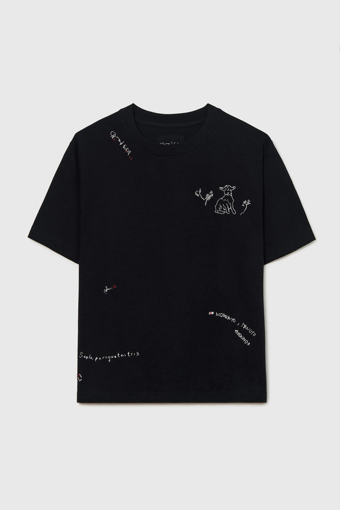 Cordera Istante Embroidered T-Shirt in Black T-Shirts & Tanks Cordera 