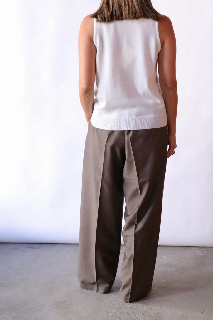 Cordera Merino Wool Turtleneck Vest in White tops-blouses Cordera 