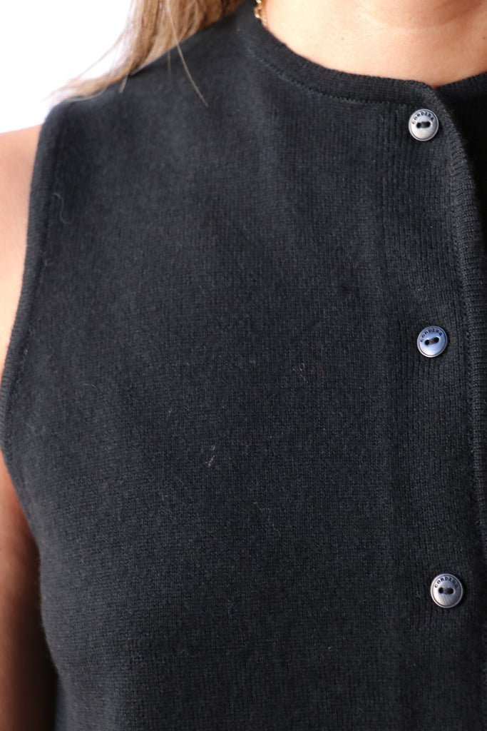 Cordera Merino Wool Waistcoat in Black tops-blouses Cordera 