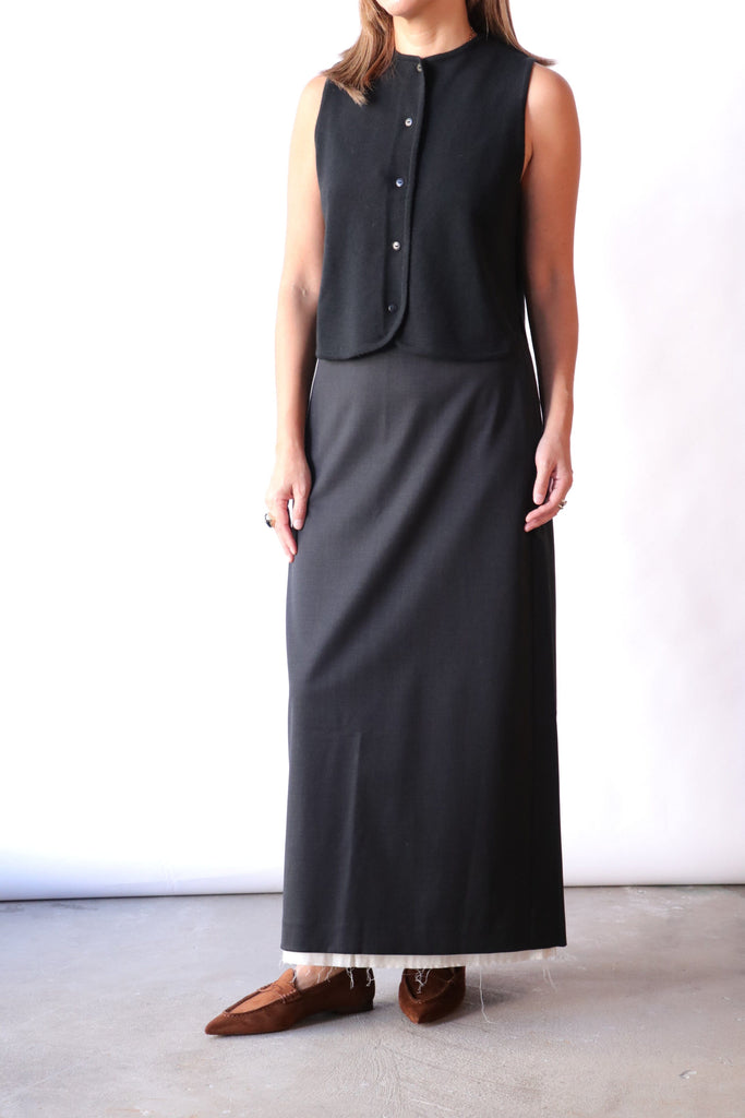 Cordera Merino Wool Waistcoat in Black tops-blouses Cordera 
