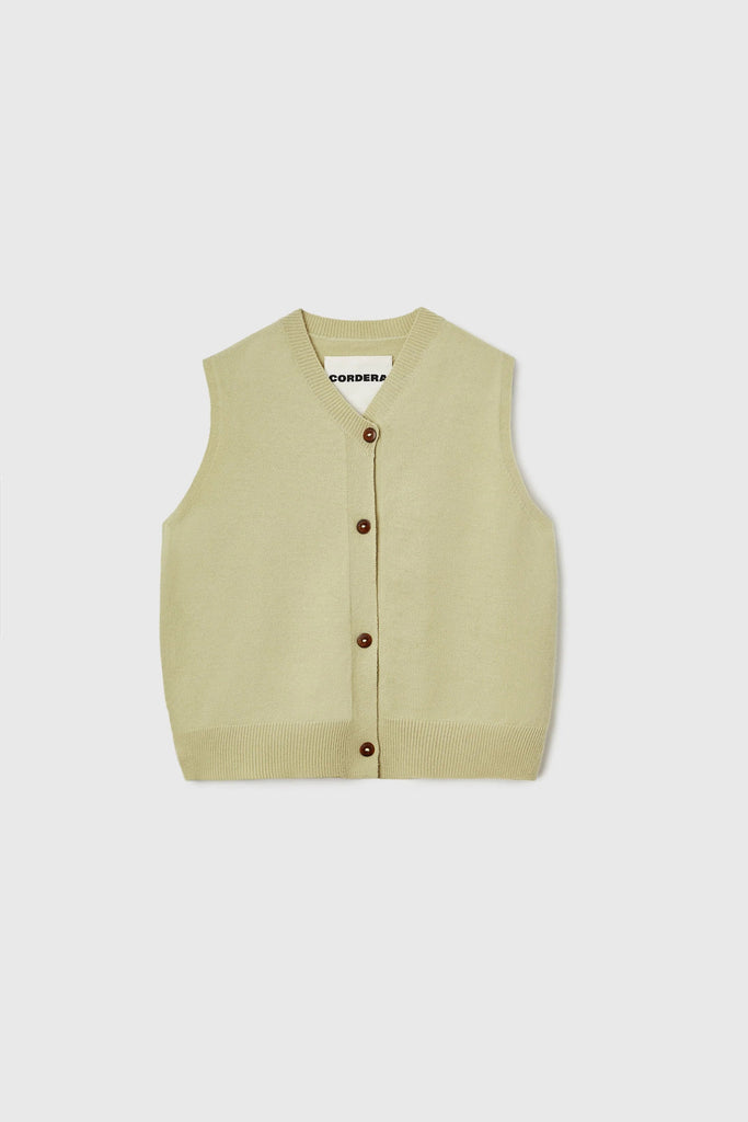 Cordera Merino Wool Waistcoat in Butter tops-blouses Cordera 