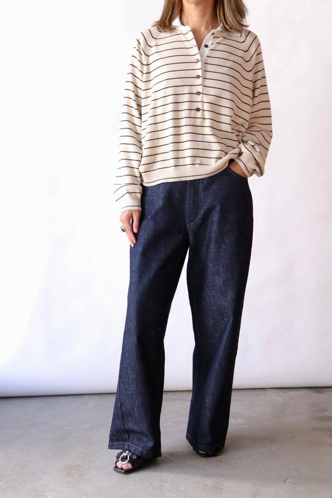 Cordera Organic Cotton Striped Polo tops-blouses Cordera 