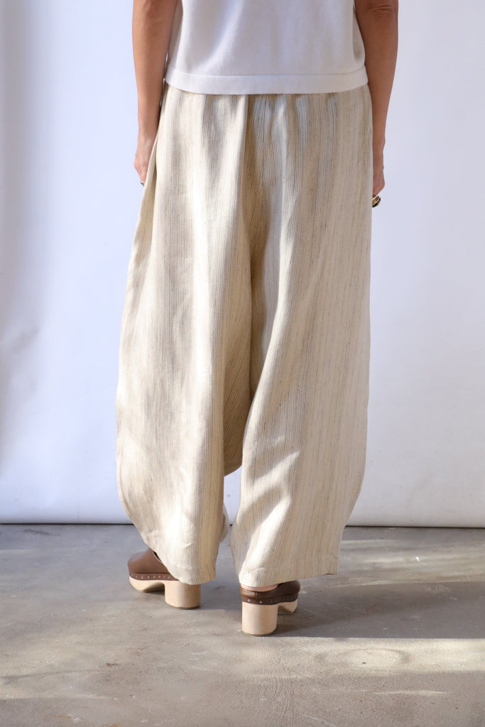 Cordera Slub Linen Maxi Pants in Stripe | WE ARE ICONIC