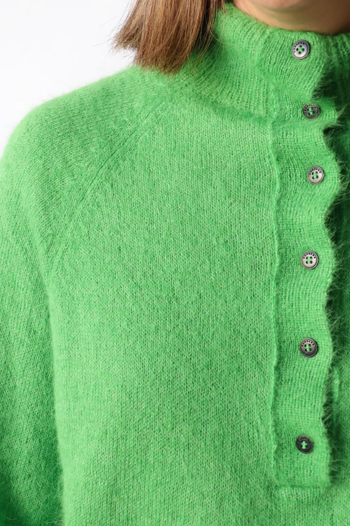 Cordera Suri Polo Sweater in Bright Green Knitwear Cordera 