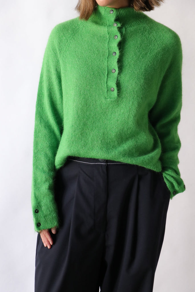 Cordera Suri Polo Sweater in Bright Green Knitwear Cordera 