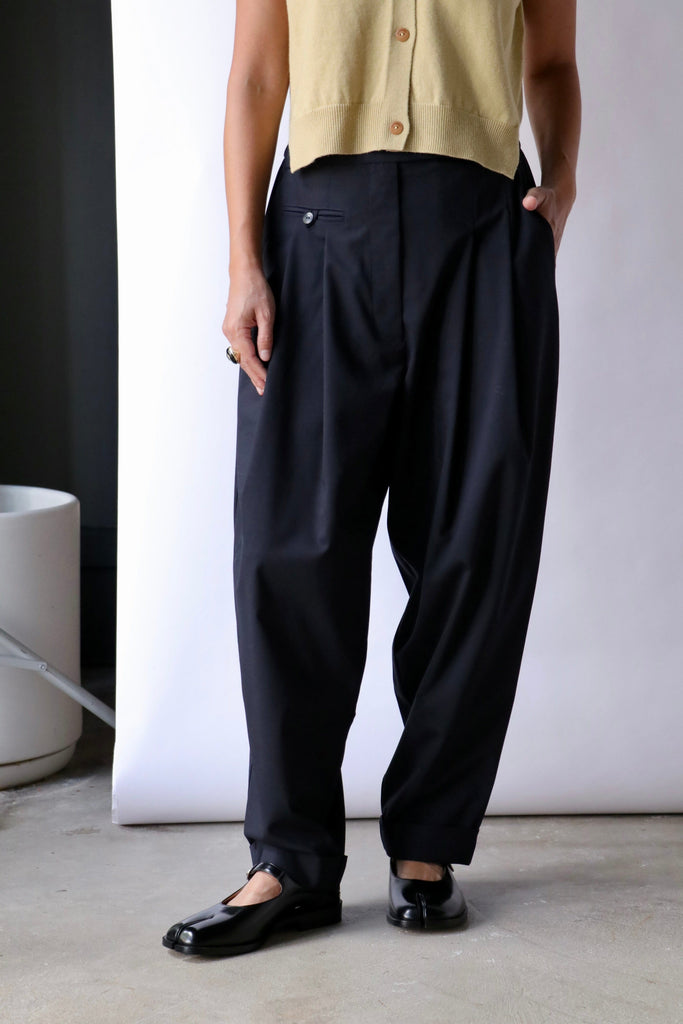 Cordera Tailoring Carrot Pants in Night Bottoms Cordera 