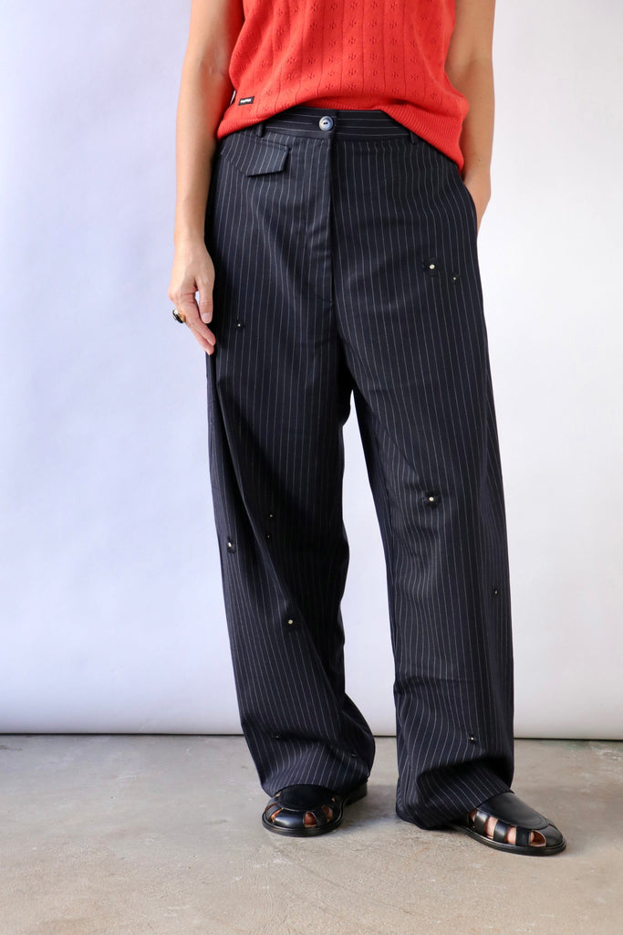 Cordera Tailoring Flower Pinstripe Pants Bottoms Cordera 