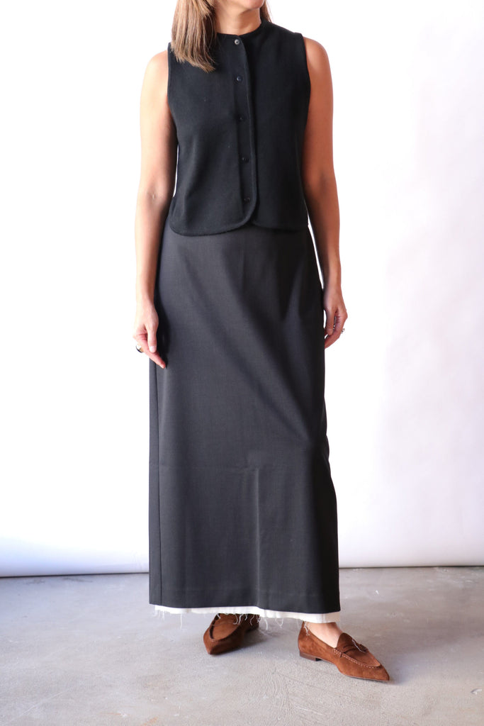 Cordera Tailoring Long Skirt in Anthracite Bottoms Cordera 