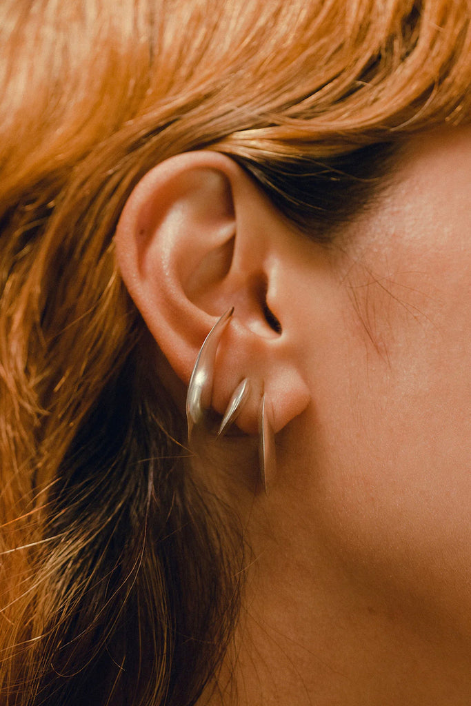 Faris Saucer Hoops in Sterling Silver Jewelry Faris 