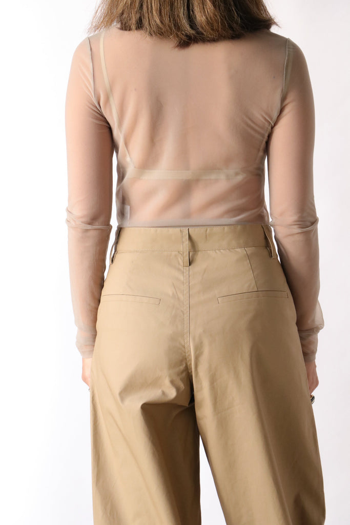 Gauchere Long sleeve Jersey Top in Light Beige tops-blouses Gauchere 