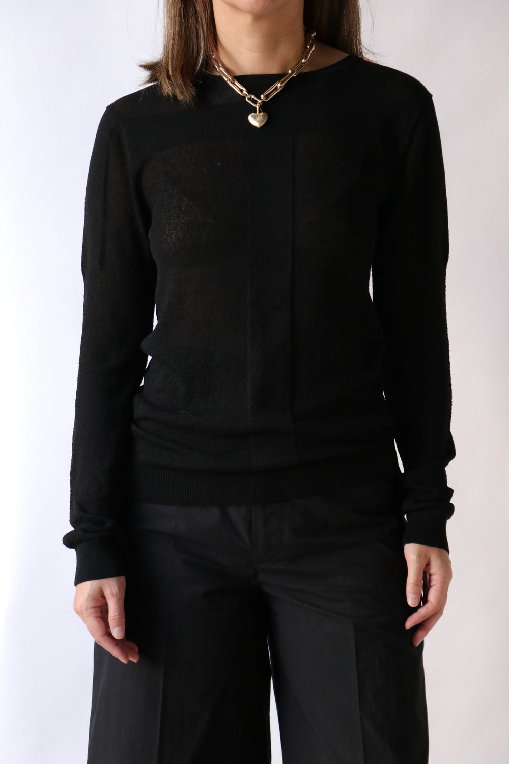 Gauchere Long Sleeve Top in Black Xs