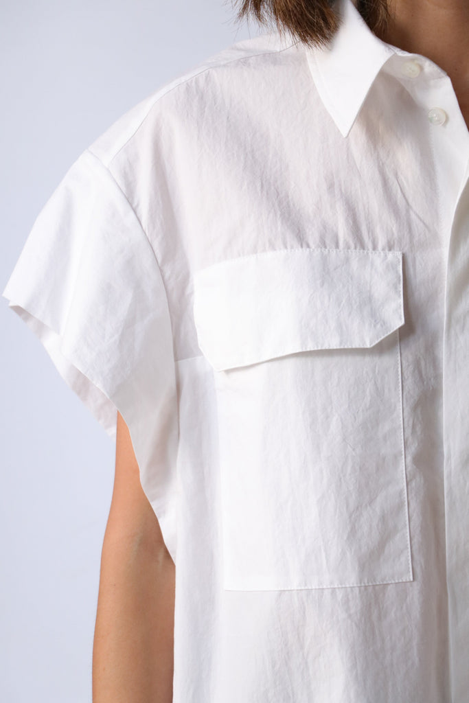 Gauchere Pocket Shirt in White tops-blouses Gauchere 