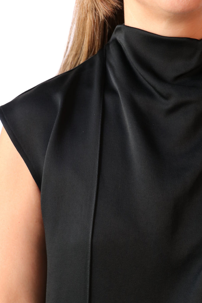 Gauchere Satin Top in Black tops-blouses Gauchere 