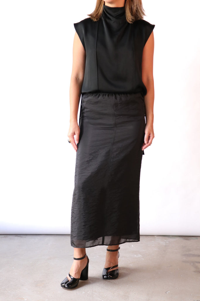 Gauchere Satin Top in Black tops-blouses Gauchere 