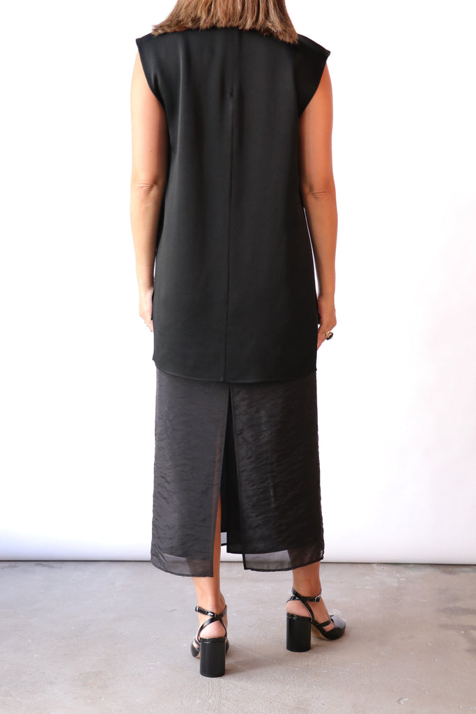 Gauchere Satin Top in Black tops-blouses Gauchere 