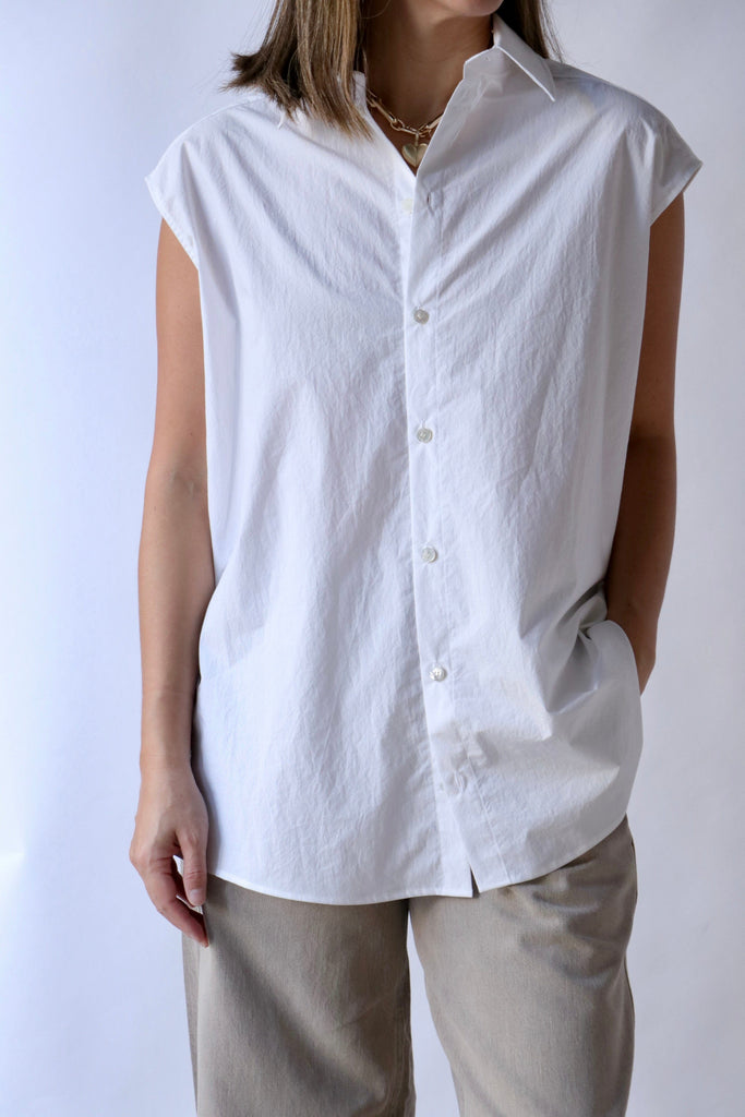 Gauchere Sleeveless Shirt in White tops-blouses Gauchere 