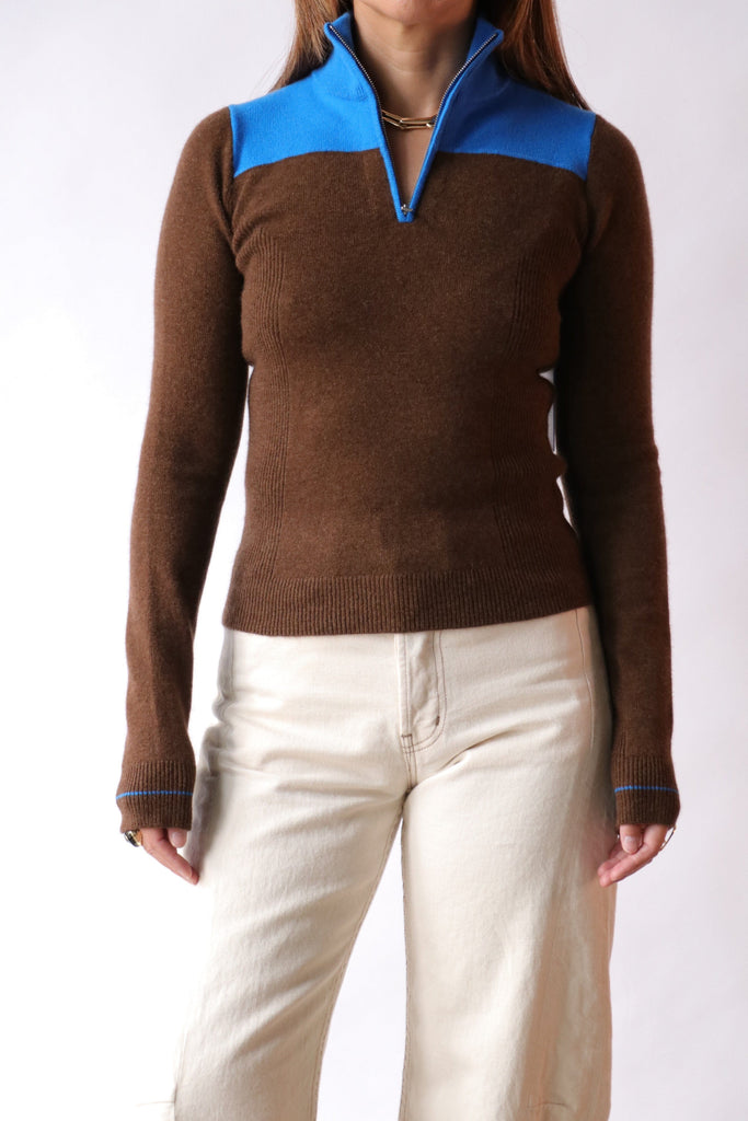 Guest in Residence Alpine Half Zip in Chestnut/Twilight Knitwear Guest in Residence 