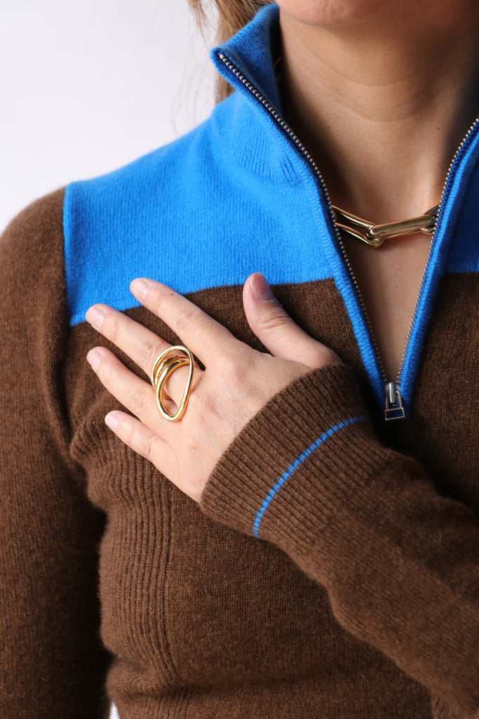 Guest in Residence Alpine Half Zip in Chestnut/Twilight Knitwear Guest in Residence 