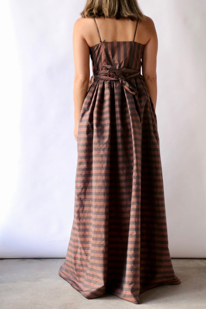 Hache Capital Dress in Brown Stripe dresses Hache 