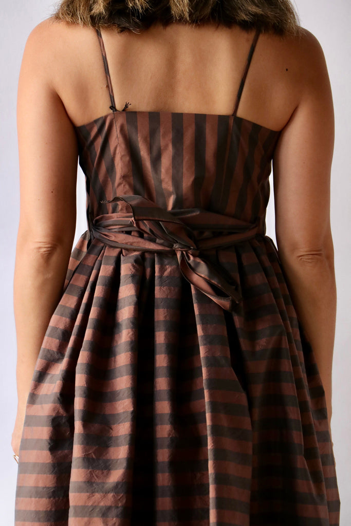 Hache Capital Dress in Brown Stripe dresses Hache 