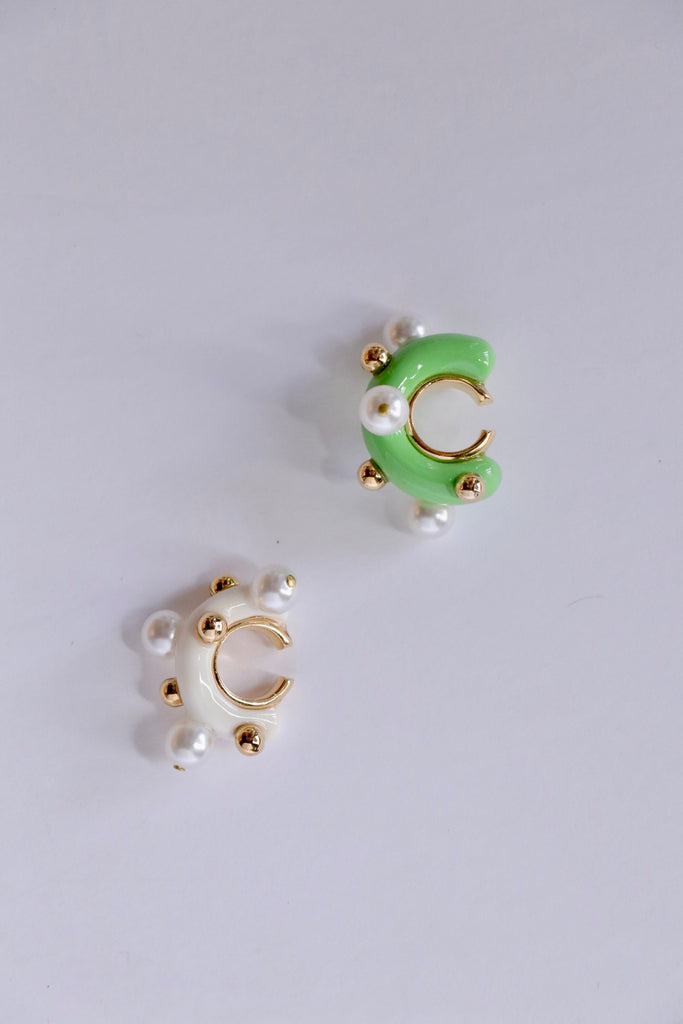 Hannayoo Works Teardrop Ear Cuff in Green- Single Jewelry Hannayoo Works 