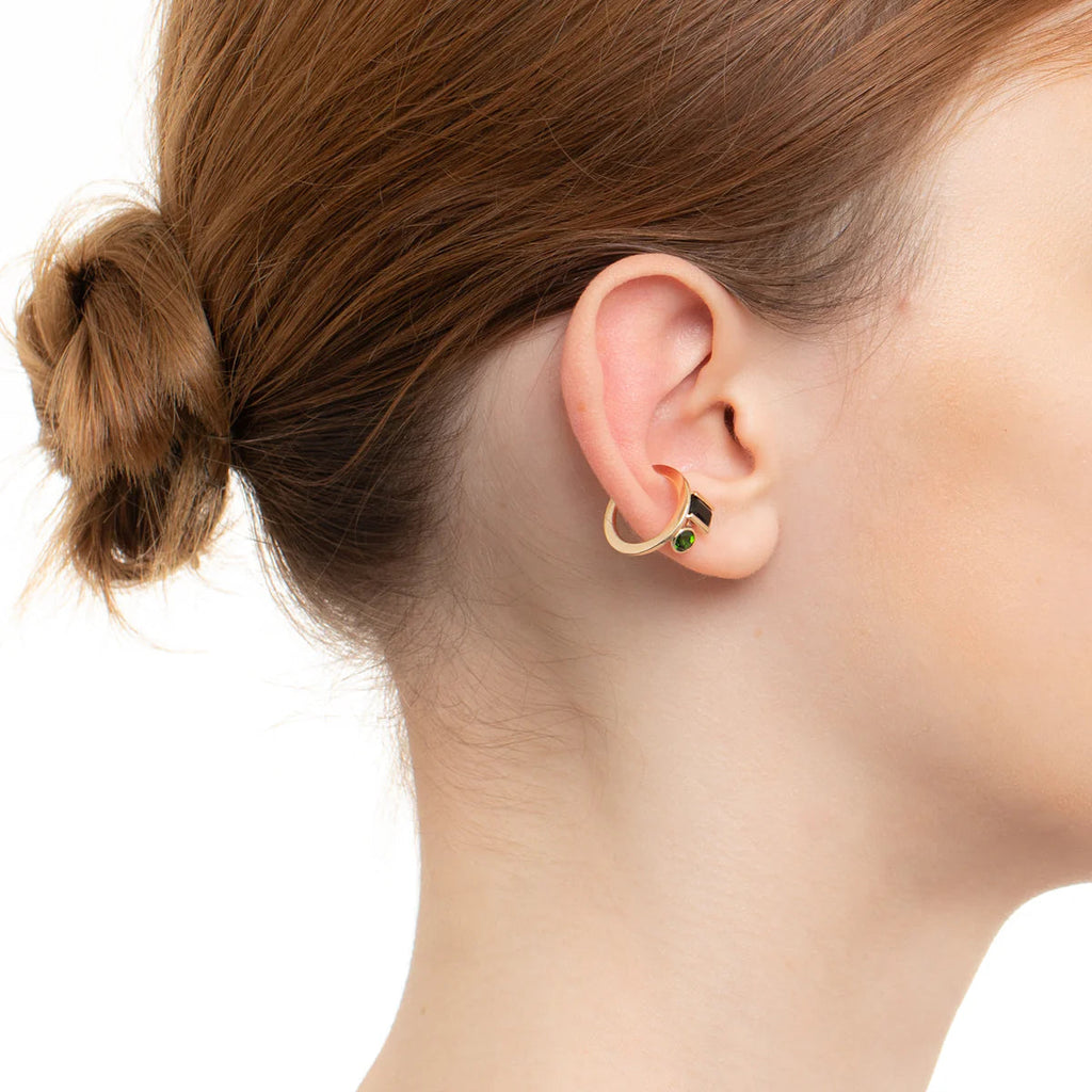 Hirotaka "Bird of Paradise" Double Stone Ear Cuff Jewelry Hirotaka 