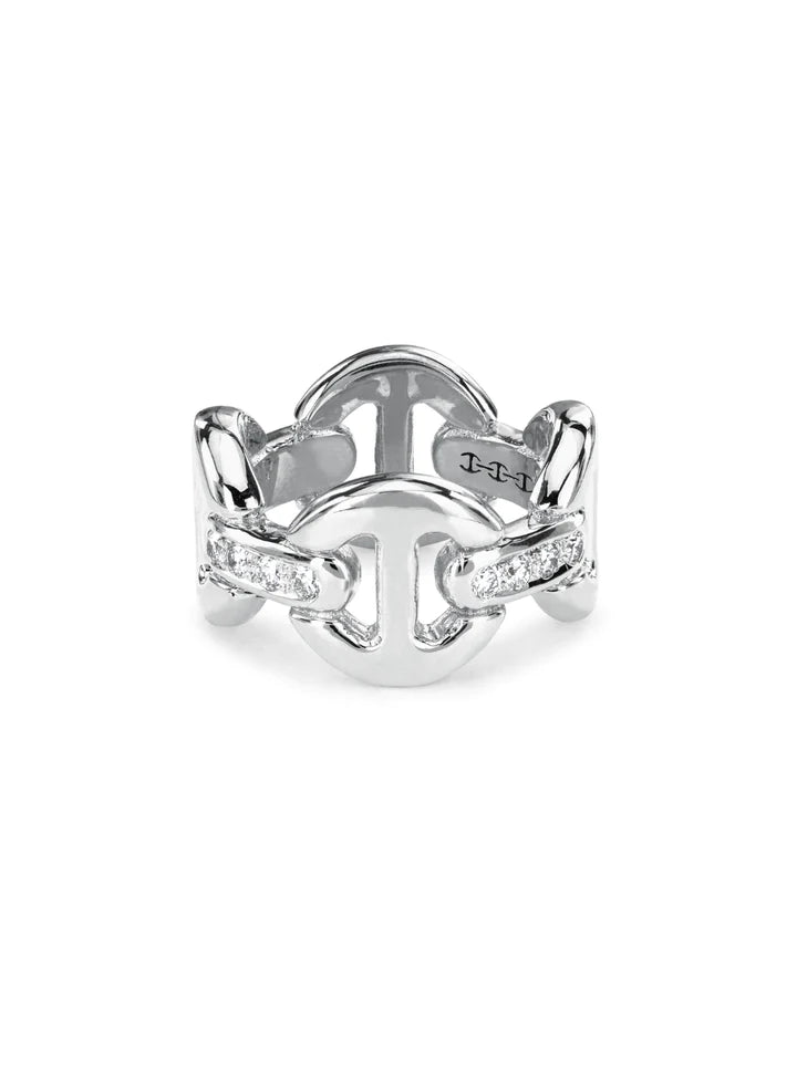 Hoorsenbuhs Quad Link w/ White Diamond Bridges Ring Jewelry Hoorsenbuhs 