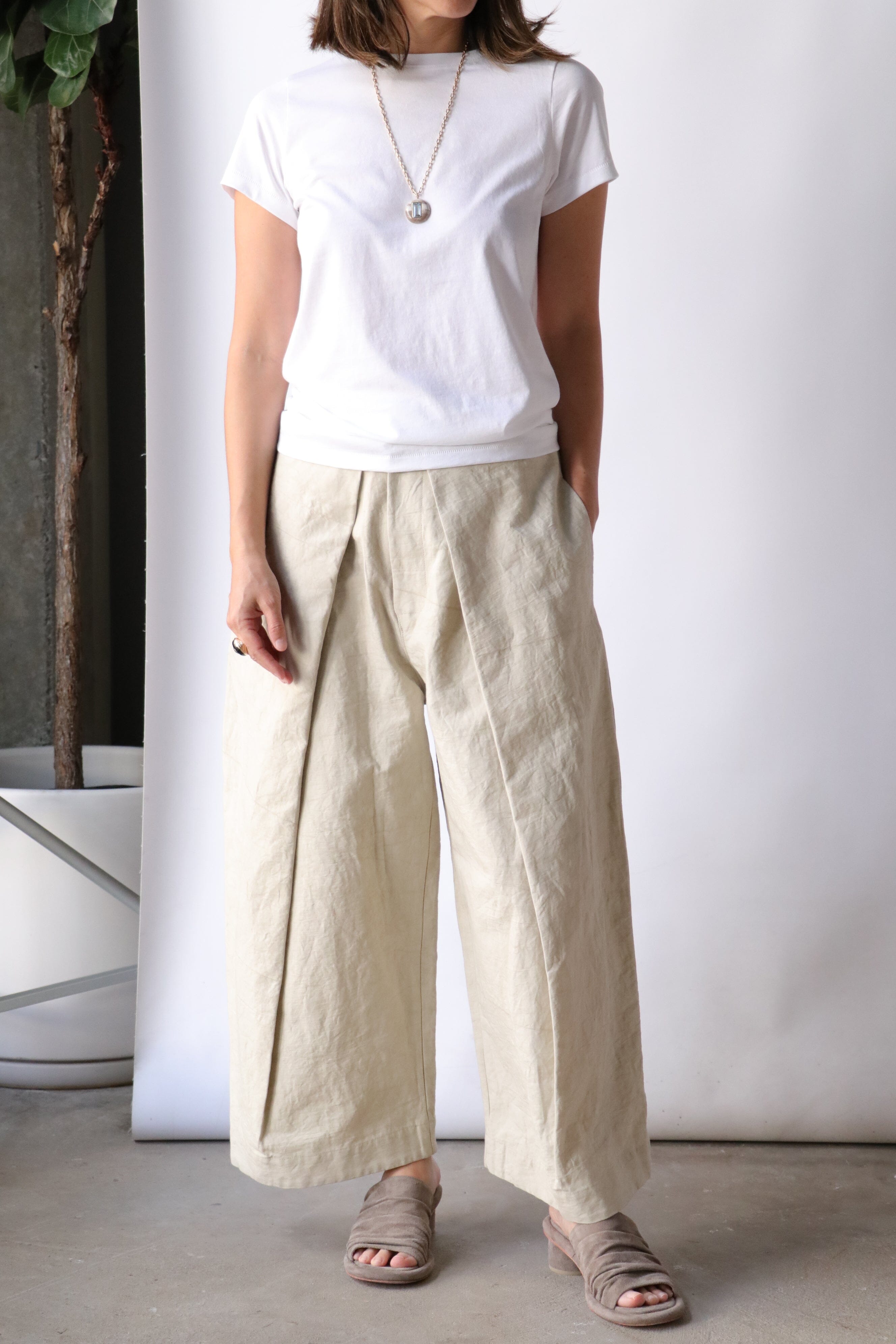 Lauren Manoogian Fold Pants in Greige | WE ARE ICONIC